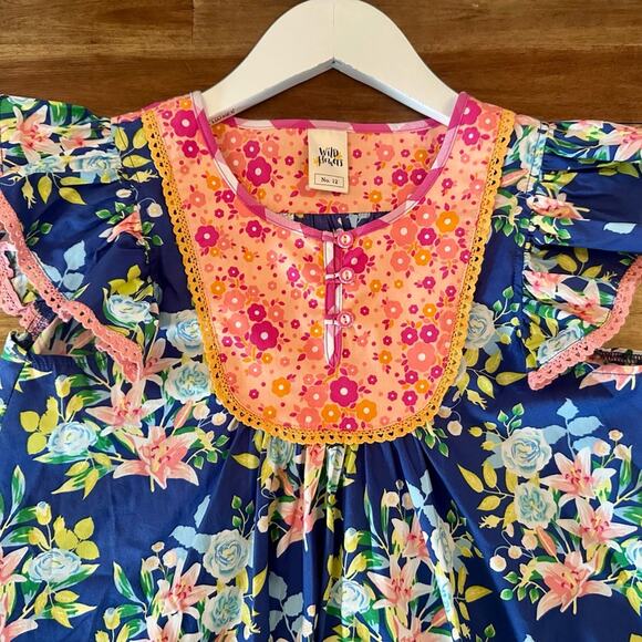 Wildflowers Best Day Ever Beautiful Ride Boho Top Blue Pink Floral Sleeveless 12 - Picture 3 of 7